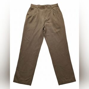 Tommy Bahama Relax Silk Blend‎ Pleated Trousers Brown 34